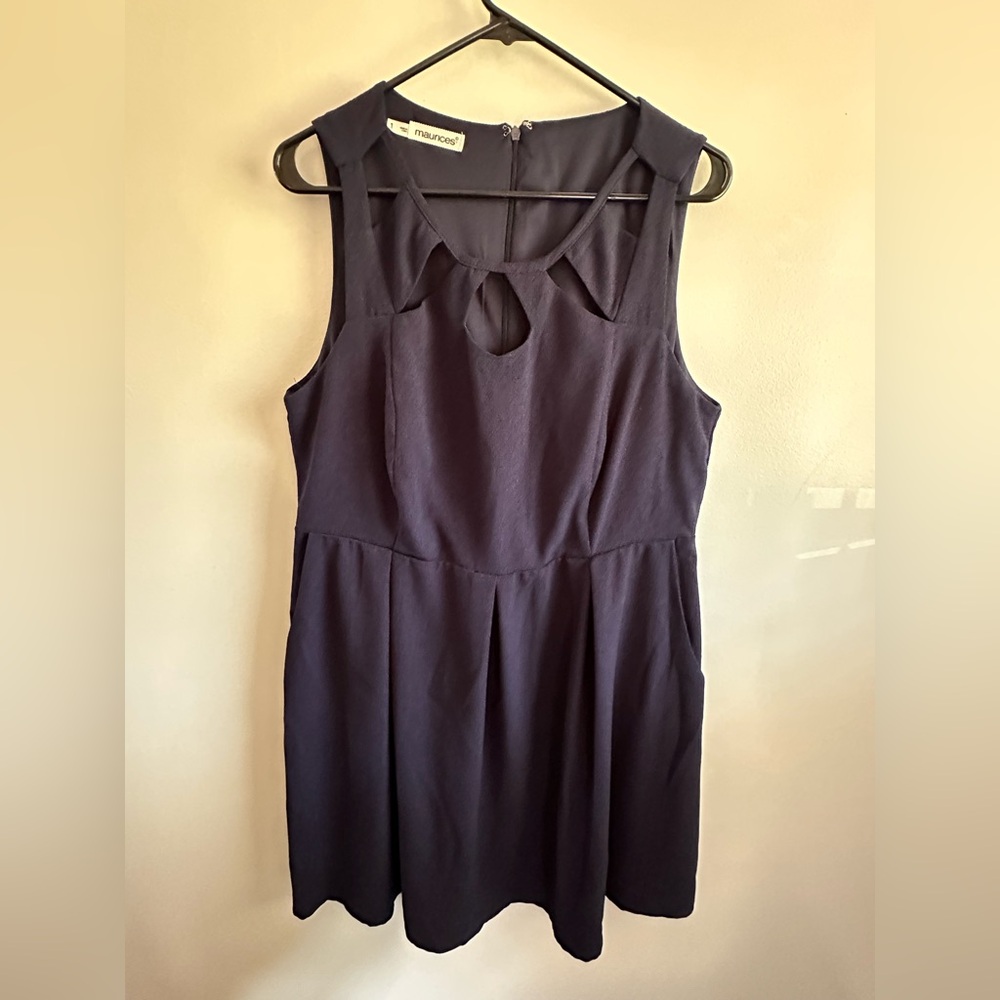 Maurices Navy Sleeveless Cutout Skater Dress